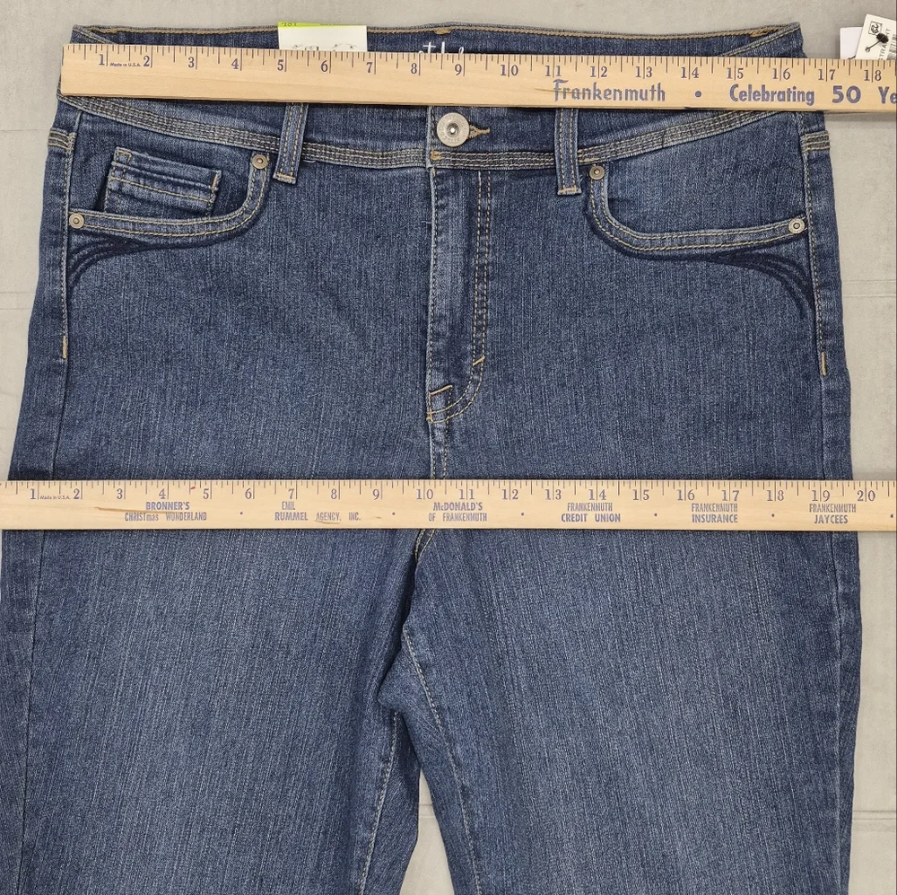 Style & Co Core jeans women's 12 Long dark wash rail straight stretchy high rise - Picture 4 of 16